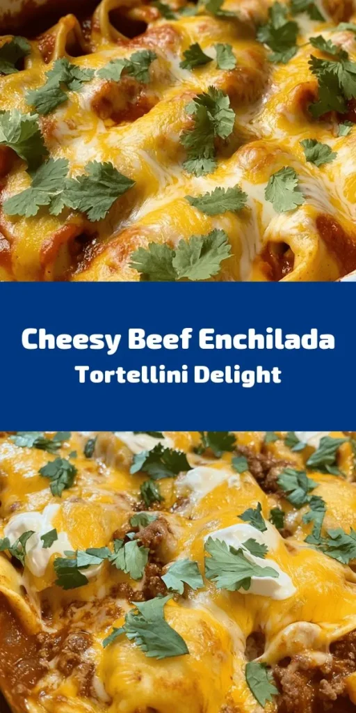 Indulge in this delicious Cheesy Beef Enchilada Tortellini that combines the rich flavors of enchiladas with cheesy tortellini! This easy recipe features ground beef, aromatic spices, and plenty of melty cheese. Perfect for a family dinner, it comes together in 45 minutes and is sure to be a hit. Top with fresh cilantro or green onions for a burst of freshness, and serve with sour cream for extra creaminess. Enjoy this comforting dish any night of the week!