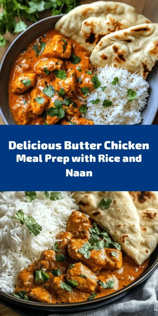 Dive into this delightful meal-prep Butter Chicken with Rice and Garlic Naan that’s bursting with flavor! Ideal for busy weekdays, this dish features tender chicken marinated in a rich, spiced yogurt mixture, simmered in a creamy tomato sauce. Serve it over fluffy basmati rice and warm, homemade garlic naan. Perfectly portioned for your meal prep needs, this recipe keeps well for days, so you can enjoy delicious, satisfying meals all week!