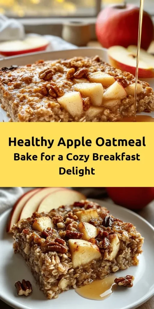 Start your mornings off right with this healthy apple oatmeal breakfast bake! Packed with wholesome rolled oats, sweet apples, and warm spices, it's an easy, nourishing dish for the whole family. Just mix your ingredients, bake until golden, and enjoy warm. Perfect for meal prep, this customizable recipe allows you to add nuts and dried fruit for extra flavor. Serve it warm with a drizzle of maple syrup for a deliciously satisfying breakfast.
