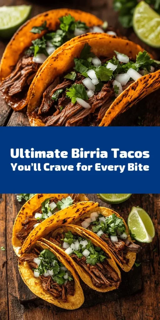 Discover the joy of making my favorite Birria Tacos! This recipe features tender beef chuck and short ribs infused with a rich, flavorful sauce made from dried guajillo and ancho chiles, garlic, and spices. After simmering until perfectly tender, shred the meat and serve it in warm corn tortillas topped with fresh cilantro and onions. Don't forget the lime wedges and tasty consomé for dipping. Perfect for gatherings or a delightful dinner at home!