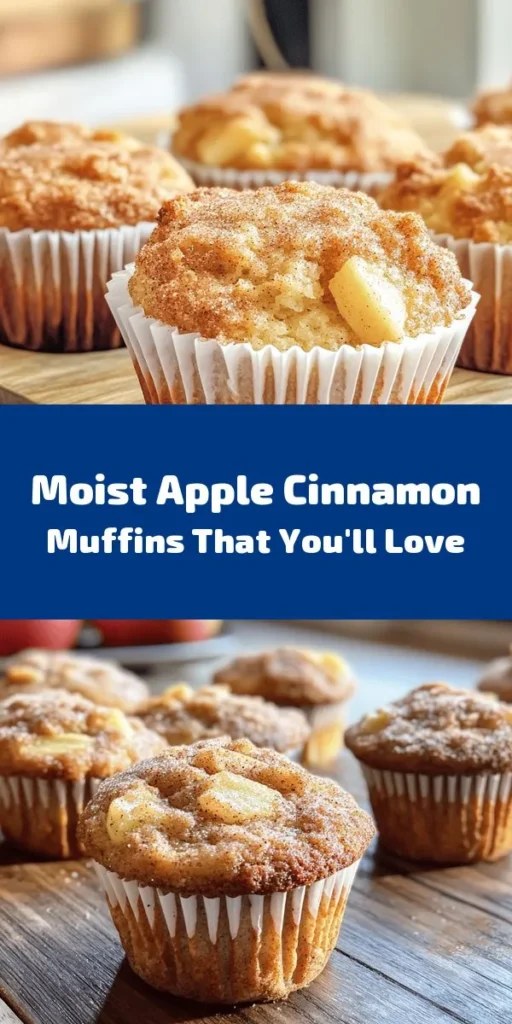 Indulge in the delightful flavors of these Moist Apple Cinnamon Muffins! Perfect for breakfast or a snack, they're packed with tender apples, warm spices, and a crunchy cinnamon topping. With easy-to-follow steps, you'll have a batch ready in under an hour. Ideal for cozy mornings or sharing with friends, these muffins are a must-try this fall. Bake some today and savor the deliciousness! 🍏🍂 #AppleMuffins #BakingJoy #FallFlavors