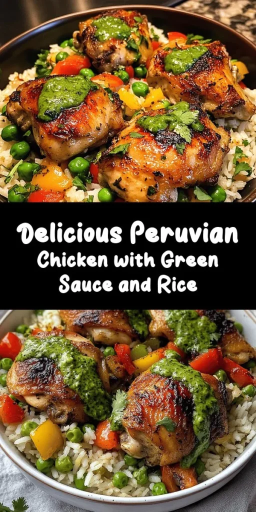 Experience authentic flavors with this Peruvian Pollo con Arroz y Salsa Verde! Tender marinated chicken thighs are seared to perfection and served over aromatic jasmine rice, making an irresistible one-pan meal. Enhance the dish with a zesty green sauce made from fresh cilantro and jalapeño for a burst of flavor. Perfect for family dinners or a cozy night in, this recipe is sure to impress with its vibrant tastes and beautiful presentation. Easy to follow and so delicious!