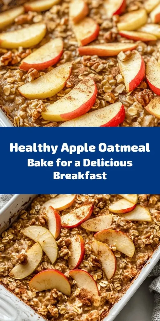 Kickstart your mornings with this Healthy Apple Oatmeal Breakfast Bake! Packed with wholesome ingredients like rolled oats, diced apples, and nuts, it's a deliciously nutritious option that the whole family will love. Sweetened with honey or maple syrup and spiced with cinnamon and nutmeg, this bake is perfect for meal prep and can be served warm or chilled. Enjoy a slice fresh from the oven or save it for breakfast throughout the week. Healthy eating has never been this easy!