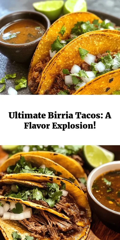 Savor the rich flavors of My Fave Birria Tacos! This delicious recipe features tender beef chuck roast simmered in a spicy, aromatic sauce made from dried chiles and spices. Perfect for gatherings or a cozy night in, these tacos are filled with juicy meat and topped with fresh cilantro and onion. Don't forget to serve with lime wedges and a cup of savory broth for dipping. Get ready to impress your taste buds and your friends with this mouthwatering dish!