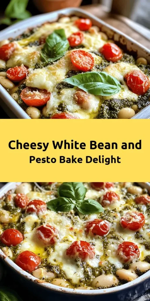 Discover the delightful White Bean and Pesto Bake, a perfect blend of flavors and textures! This easy recipe features creamy white beans, fresh cherry tomatoes, and a cheesy topping of mozzarella and Parmesan, all baked to golden perfection. Ready in just 45 minutes, it’s ideal for a quick weeknight dinner or a cozy gathering. Garnish with basil for a pop of color and freshness. Enjoy a hearty, plant-based dish that everyone will love!