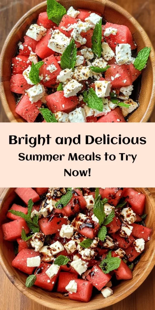 Discover the joy of summer with these five refreshing meal recipes that are perfect for warm days! Start with a zesty watermelon feta salad for a sweet and savory treat. Next, enjoy grilled shrimp tacos drizzled with creamy avocado sauce. For a healthy option, try the citrus quinoa salad packed with spinach and nuts. Spice things up with a cucumber and mango salad, and finish with herbed chickpea and cucumber wraps. Easy to prepare and bursting with flavors, these dishes will keep you cool and satisfied all summer long!