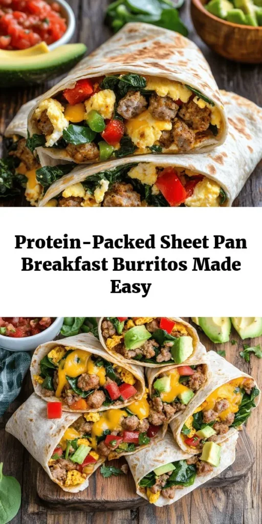 Kickstart your mornings with these delicious Macro-Friendly, High Protein Sheet Pan Breakfast Burritos! Packed with large eggs, turkey sausage, black beans, colorful bell peppers, and fresh spinach, they're satisfying and nutritious. Perfect for meal prep, simply bake, roll in whole wheat tortillas, and enjoy throughout the week. Pair with salsa and avocado for an effortless breakfast that's flavorful and filling. Make mornings easy and healthy!