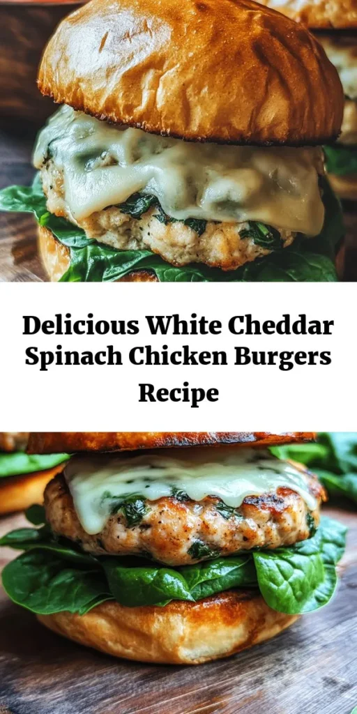 Elevate your burger night with these delicious White Cheddar & Spinach Chicken Burgers! Juicy ground chicken is mixed with fresh spinach, creamy white cheddar, and a hint of garlic for a flavorful twist. These easy-to-make patties are ready in just 30 minutes and can be topped with your favorite fixings on a soft bun. Perfect for a quick weeknight dinner or a fun weekend gathering, your taste buds will thank you! Check out the recipe now.